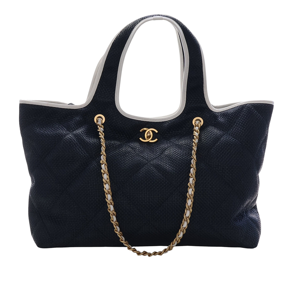 Pre-Loved Chanel Large Raffia Coco Beach Tote